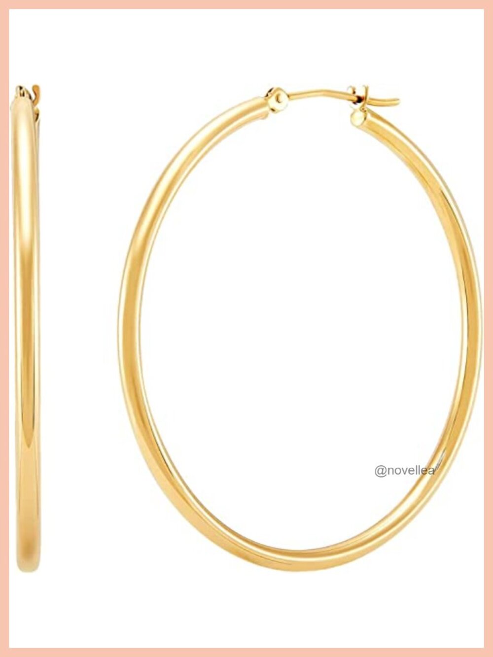 14K Gold Plated Large 50mm Hoop Earrings for Women